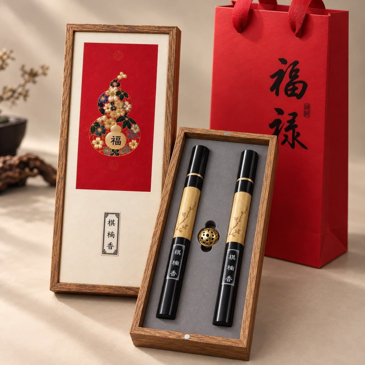 棋楠線香禮盒（雙管）A