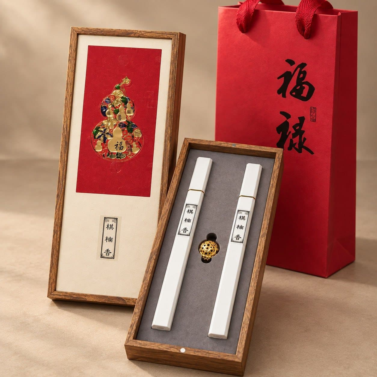 棋楠線香禮盒（雙管）B